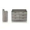 DH BASIC Simple Transitional 47-inch Wide 6-Drawer Double Dresser By Denhour - Vintage Grey Oak