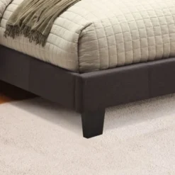 Perdella Contemporary Grey Fabric Tufted Low Profile 2-Piece Platform Bed With Nightstand Set By Furniture Of America - Eastern King -Bed Frame Shop a127854a 50bb 4714 a5b3 7cbdad3c5839