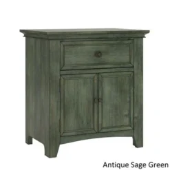 Ediline 1-drawer Wood Cupboard Nightstand With Charging Station By INSPIRE Q Classic - Antique Grey -Bed Frame Shop a2057103 7780 41d6 a986 e0e56cbe24be