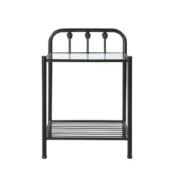 Livingston 1-shelf Nightstand With Glass Top Dark Bronze -Bed Frame Shop a22a4667 bed5 4d55 8126 be1929aaec5e