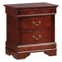 Louis Phillipe 2-drawer Wooden Nightstand - Grey -Bed Frame Shop a2a8473b c271 4a9b addd b612d6941359