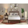 2 Pieces Bedroom Set - 1 Bed Brown Linen Fabric And Button Tufted Headboard - 1 Nightstand (Bed Size Options) - KD18F-1HI07