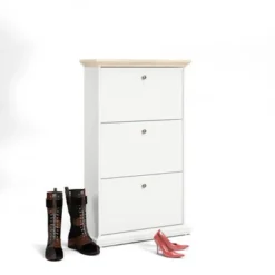 Porch & Den Virginia Contemporary 3-Drawer White Shoe Storage Cabinet - White -Bed Frame Shop a3be8549 f6b4 427d b2af 58bd9d6d6ab2