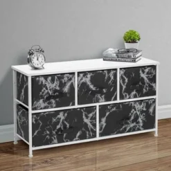 Porch & Den Andrea Black Marble Fabric/ White Wood 5-drawer Dresser - 5-drawer -Bed Frame Shop a3d61d26 1faa 4686 bf01 b2a0aa8563f5