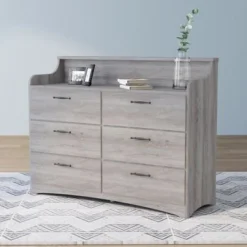 DH BASIC Simple Transitional 47-inch Wide 6-Drawer Double Dresser By Denhour - Coastal White -Bed Frame Shop a4769e00 a57e 493e 9038 3d7fd6b0c454