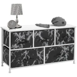 Porch & Den Andrea Black Marble Fabric/ White Wood 5-drawer Dresser - 5-drawer -Bed Frame Shop a4f4c558 d659 49f4 8ee6 6ca587326b8f