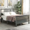 Full Size Wood Platform Bed With Headboard And Footboard - Grey