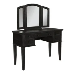 Farmhouse Basics Vanity And Mirror In Rustic Black - Black -Bed Frame Shop a5aa7a97 6f13 44e0 a98b b9db8e771577