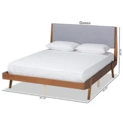 Baxton Studio Senna Mid-Century Modern Fabric Upholstered Wood Platform Bed In Grey - Full -Bed Frame Shop a5b4a2d9 901d 47a3 81c8 efd6a6d81037