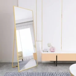 65" X 24" Alloy Frame Full Length Mirror Hanging Standing Or Leaning - 65"H X 24"W - Black -Bed Frame Shop a690143e 5bc6 497c 8212 fbb7215d44b8