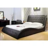 Greatime Extra-Wavy Vinyl Platform Bed - King-Black