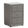 Urban Designs Haley Grey Fabric Upholstered 3-drawer Nightstand