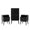 Curtisian 3 Piece 4 Drawer Dresser And Nightstand Bedroom Set By Christopher Knight Home - Black