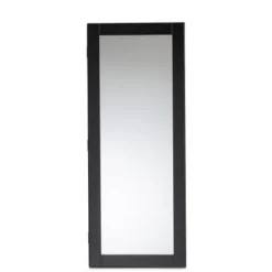 Baxton Studio Pontus Modern Wall-Mountable Wood Jewelry Armoire With Mirror - Black -Bed Frame Shop a793afdf 5592 4e78 baed ee3b8a6acf3b