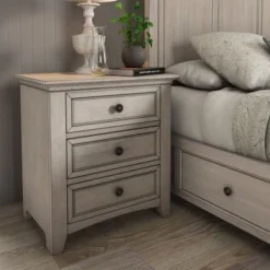 Ediline 3-drawer Wood Modular Storage Nightstand With Charging Station By INSPIRE Q Classic - Off-White -Bed Frame Shop a7be84cf 2e30 4e8c 96ef 02a1bb69a1d9