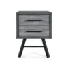 Burgoyne Mid-Century Modern Nightstand By Christopher Knight Home - Sonoma Gray Oak + Black