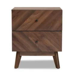 Baxton Studio Hartman Mid-Century Modern Walnut Finished Wood 2-Drawer Nightstand - Walnut Brown -Bed Frame Shop a818b555 825b 46da 82db f408a50c7495