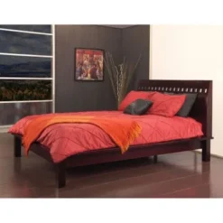 Square Cutout Platform Bed In Espresso - King