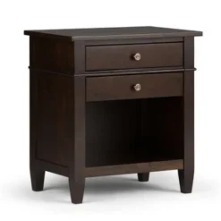 WYNDENHALL Sterling SOLID WOOD 24 Inch Wide Bedside Nightstand Table - Rustic Natural Aged Brown -Bed Frame Shop a87cc65b d1dc 49db af2b b9114687f6ef