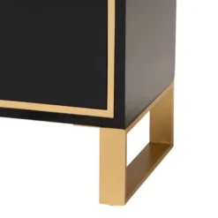 Baxton Studio Giolla Contemporary Glam And Luxe Black Finished Wood And Gold Metal 2-Drawer End Table - Black, Gold -Bed Frame Shop a8a03052 0364 49e1 93cd 1b656e7376a0