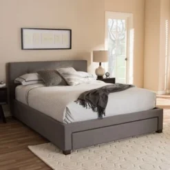 Contemporary Fabric Storage Platform Bed By Baxton Studio - Queen - Grey -Bed Frame Shop a8c57b75 a64b 487c 8ae1 9f27852b5a7a