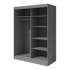 Aria High Gloss 2-door Modern Wardrobe With Mirror - Wenge-47" -Bed Frame Shop a8f2e8d4 5134 4777 a491 5def85cbdf84