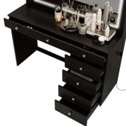 Boahaus Selene Dressing Table With LED Lights - Black - Crystal Knobs -Bed Frame Shop a91986d3 57e9 4dab 8d7f 7a08d458a412