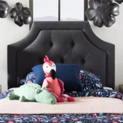 Copper Grove Webster Falls Charcoal Contemporary Headboard - Grey - Queen