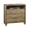 Wooden Media Chest With Three Drawers, Gray - 3-drawer