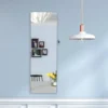 Wall Door Mounted Jewelry Storage Mirror Cabinet With LED Lights - White