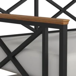 Hillsdale Furniture Ashford Triple X Design Metal Twin Daybed, Black With Oak Wood Accent - Black W/ Brown Trim - Twin -Bed Frame Shop aaf852e6 7afe 4d55 8516 bc5aabaaeb45