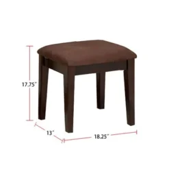 Wood And Mirror Vanity Set With Stool - Black -Bed Frame Shop ab89ad77 c61f 4ecb af9f 126a952477a5