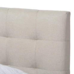 Industrial Bed By Baxton Studio - Queen Size-Grey Fabric -Bed Frame Shop abe64106 9e1e 470c 91ab 896c4eeed686