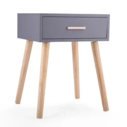 Single Drawer Bedside Table Gray Two Packs - 1-drawer - Grey -Bed Frame Shop ac10b7de 44e2 418c 8957 af475938494c