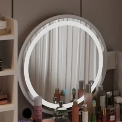 Home Makeup Dressing Table With Stool Vanity Set With Mirror & Lamp - Black -Bed Frame Shop ac3022ca 4891 40e1 a821 d5e69d74f95d