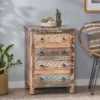 Conwell Boho Carved Wood 4-drawer Chest By Christopher Knight Home - Antique White