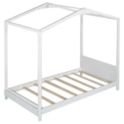 Merax Twin Size House Platform Bed With Headboard - White -Bed Frame Shop aca64acb dacc 4f3a 9ab9 cdb13ce29ebf