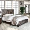 Epona Rustic Dark Walnut Wood 2-Piece Panel Bed And Nightstand Set By The Gray Barn - Eastern King