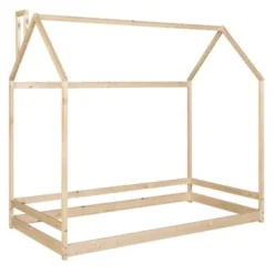 Nestfair Twin Size House Bed Wood Bed - Natural -Bed Frame Shop adac19dc fea6 497b b0df b0c33ac2a5c0