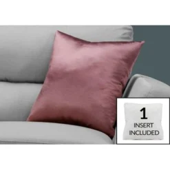 Pillows/ 18 X 18 Square/ Insert Included/ Decorative Throw/ Accent/ Sofa/ Couch/ Bedroom/ Polyester/ Hypoallergenic/ Pink/ Modern