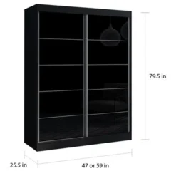 Aria 2 Door Modern High Gloss Wardrobe Armoire - Wenge-47" -Bed Frame Shop ae8bf864 d7c4 4652 a03f eb1f6c89c415