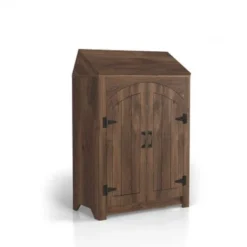 DH BASIC Jody Farmhouse Adjustable 4-Shelf Double-Door Shoe Cabinet With Lift-top Storage By Denhour - Vintage Grey Oak -Bed Frame Shop ae8d3ffd 71a4 49a8 b559 e4c7ad917cff