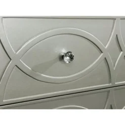 Amann Transitional Silver 5-Drawer Chest By Silver Orchid - Silver -Bed Frame Shop ae8e4b7a ab6c 4efd 992e 35693b8096db