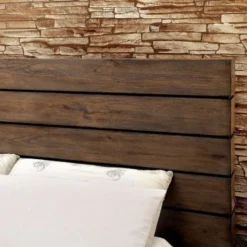 Emallson Rustic Brown Wood 3-Piece Low Profile Bedroom Set By Furniture Of America - Queen -Bed Frame Shop af37b1f2 cf6e 4480 ab3e d9031214fe5b