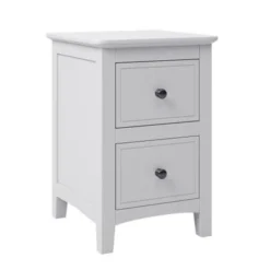 2 Drawers Solid Wood Dresser With Metal Knobs - Gray -Bed Frame Shop af5115b9 e69a 4dbc 9963 6b023ed07702
