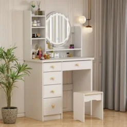 Makeup Vanity Dressing Tabel Set With Touch Screen Mirror & Stool - Black -Bed Frame Shop af658a0e a5ef 41cf 8d0a 2b4a0c5ac5c5