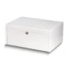 Curata White Lacquered Hidden 2-Drawer Locking Wooden Jewelry Chest - Red