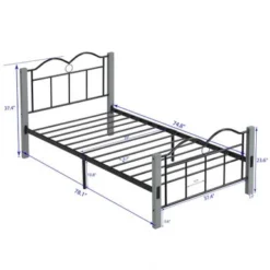 Metal Twin Platform Bed - Grey -Bed Frame Shop b003229f 618d 4e50 a4e0 05c824395a63