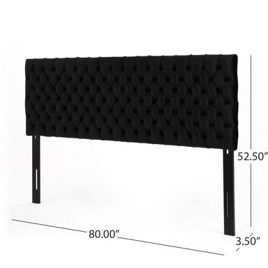 Jezebel Adjustable Diamond Tufted Headboard By Christopher Knight Home - Black 6 Jezebel Adjustable Diamond Tufted Headboard By Christopher Knight Home - Black - Image 6