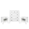 Foisy Faux Wood 3 Piece Dresser And Nightstand Bedroom Set By Christopher Knight Home - White